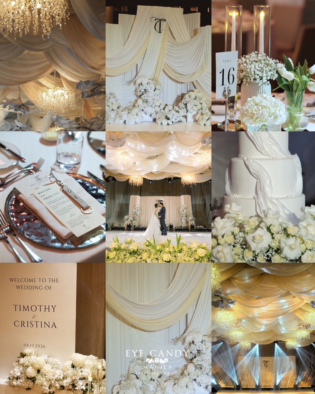 Wedding floral arch styling